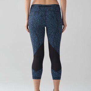 Lululemon Pace Rival Crop 22" Daisy Dust Illuminight Black